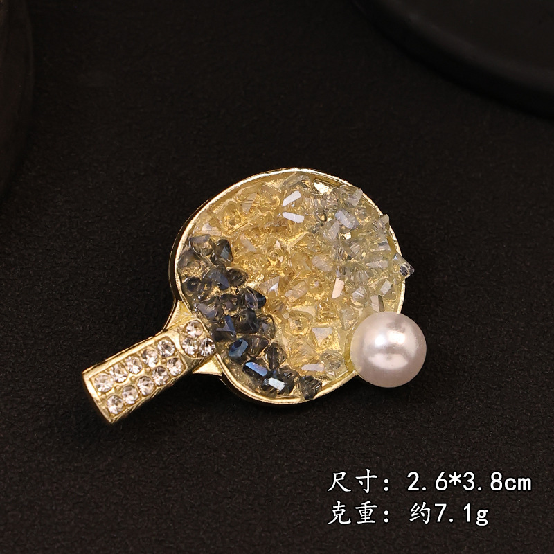 新款创意乒乓球拍胸针高档女小众个性别针气质时尚设计感胸花装饰|undefined
