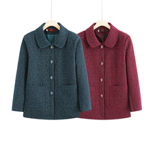 中老年人秋装外套女妈妈装长袖翻领上衣60岁70老年人奶奶秋冬衣服