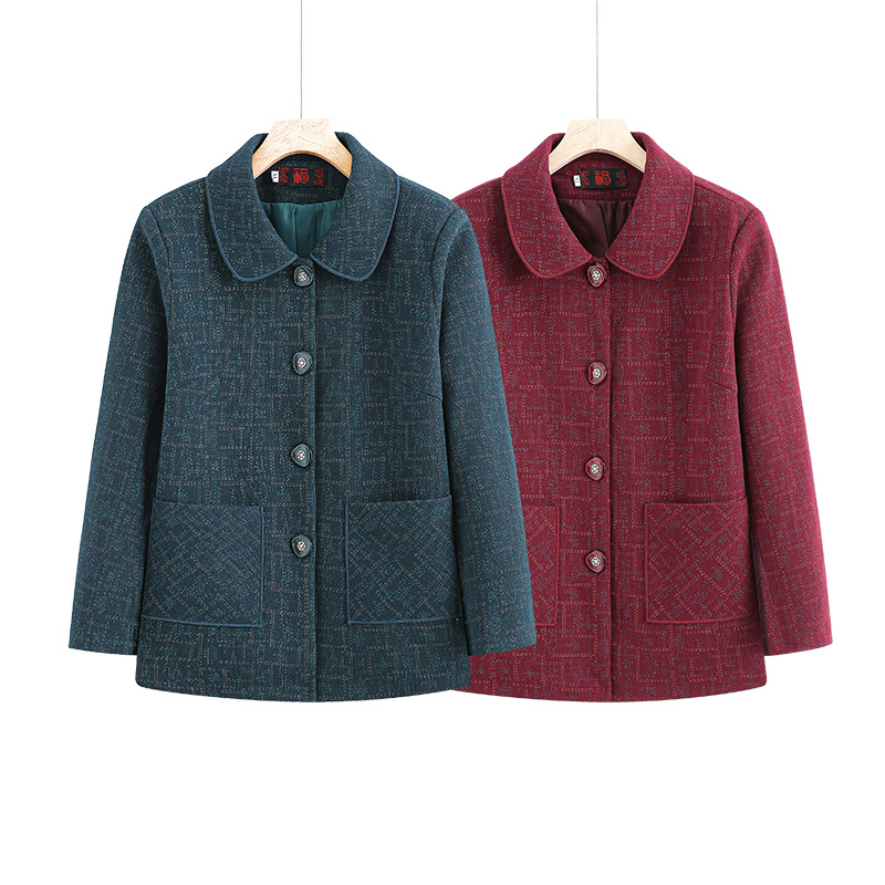 中老年人秋装外套女妈妈装长袖翻领上衣60岁70老年人奶奶秋冬衣服