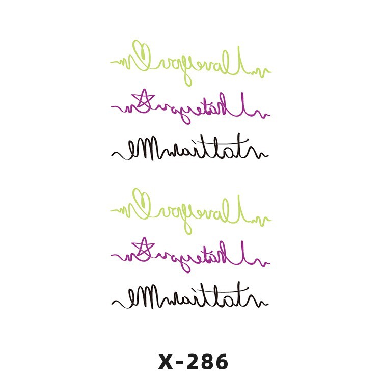 Arco de flor pequeña pegatinas de tatuaje fresco 3D dibujos animados transfronterizo Henna rosa impermeable texto en inglés pegatinas de tatuaje