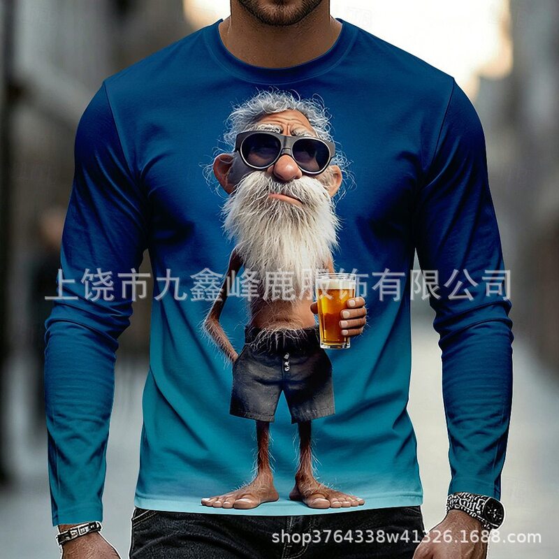 Dropshipping 2026 Halloween Weird Old Man Vintage Design Long Sleeve T-Shirt Casual Outdoor Daily Wear Autumn Winter Dropshipping 2026 Halloween Weird Old Man Vintage Design Long Sleeve T-Shirt Casual Outdoor Daily Wear Autumn Winter