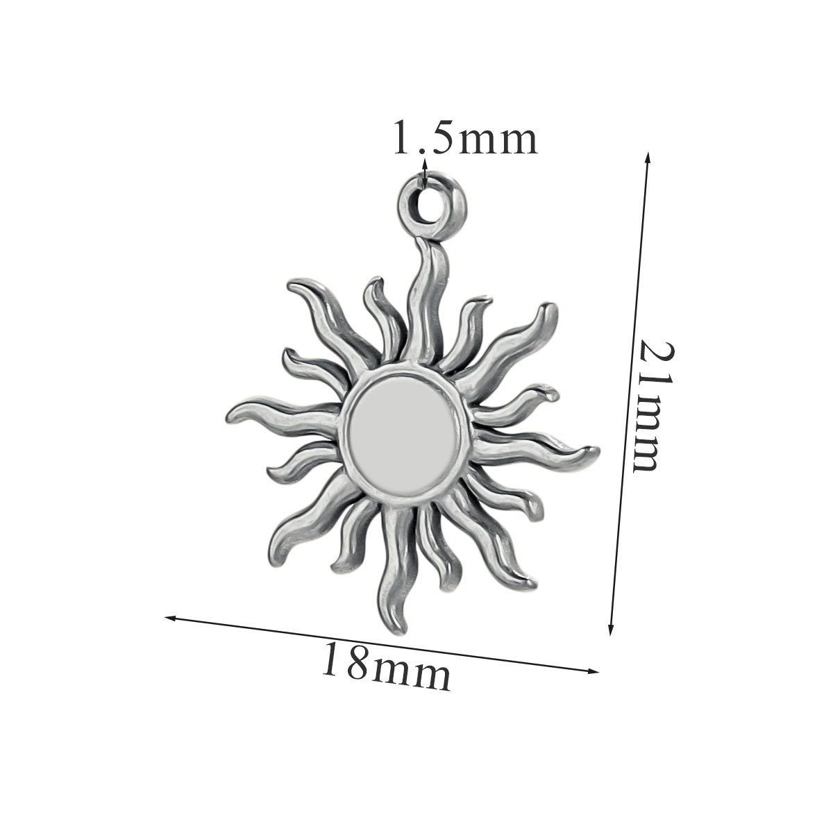 Retro europeo y americano de acero inoxidable sonriente cara Sol Luna colgante titanio acero DIY colgante collar accesorios hechos a mano