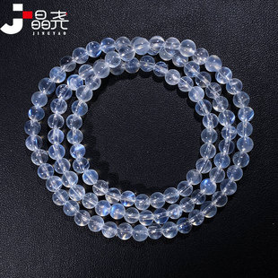 Jingyao ice cream body blue moonstone bracelet 5-6mm natural crystal bracelet three circles blue fashion jewelry