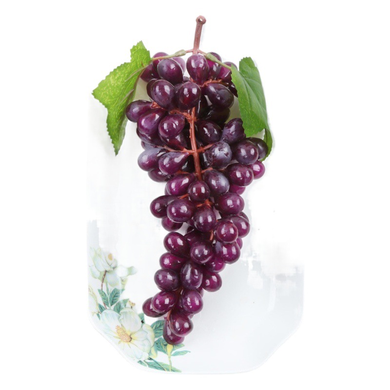 Uva artificial de plástico de uva Cadena de fruta falsa modelo de fruta artificial accesorios de planta verde decoración interior colgante