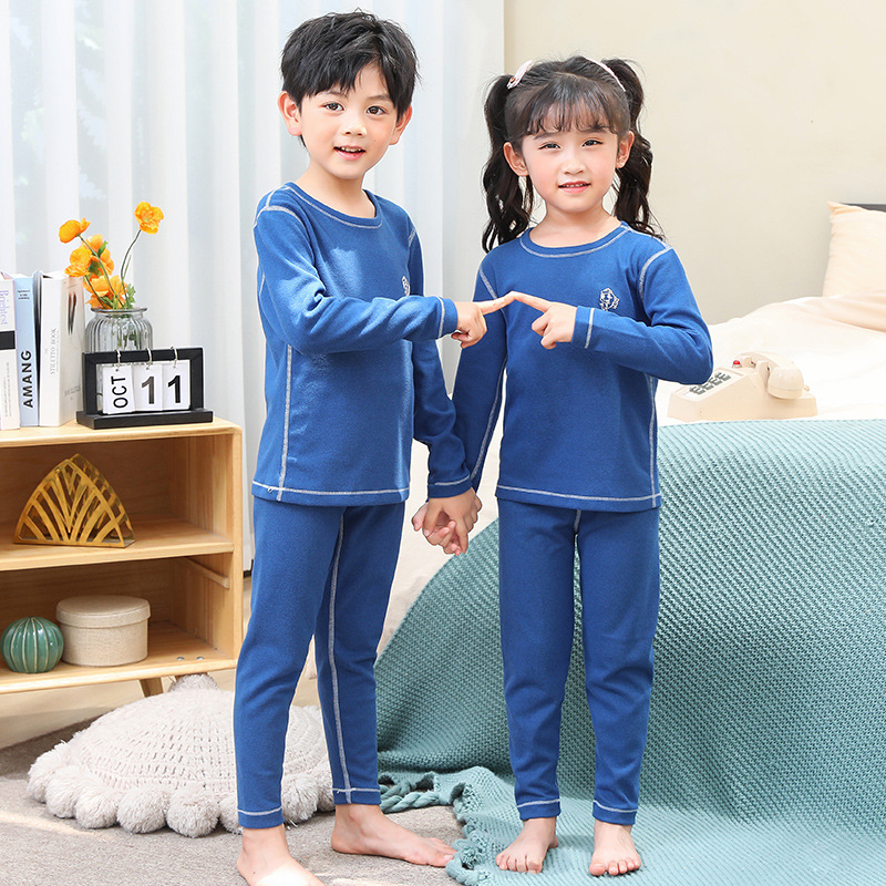 children keep warm Underwear suit men and women baby Warm Cashmere Autumn coat Long johns CUHK baby Autumn and winter Underwear