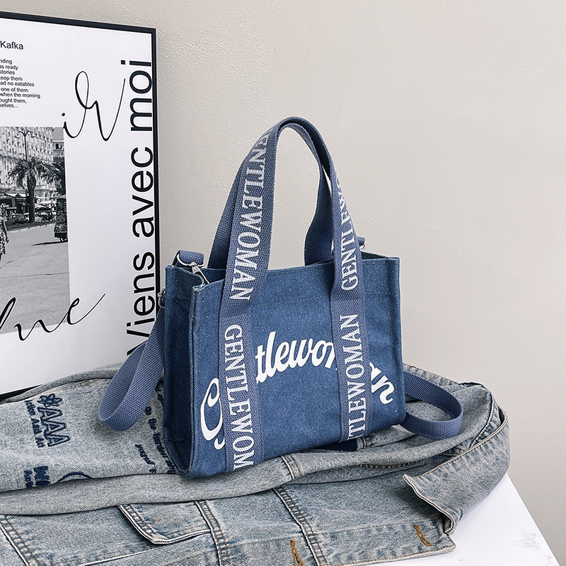 GentleWoman hombro letras bolso de lona portátil 2025 nuevo tailandés nicho transfronterizo bolso de hombro
