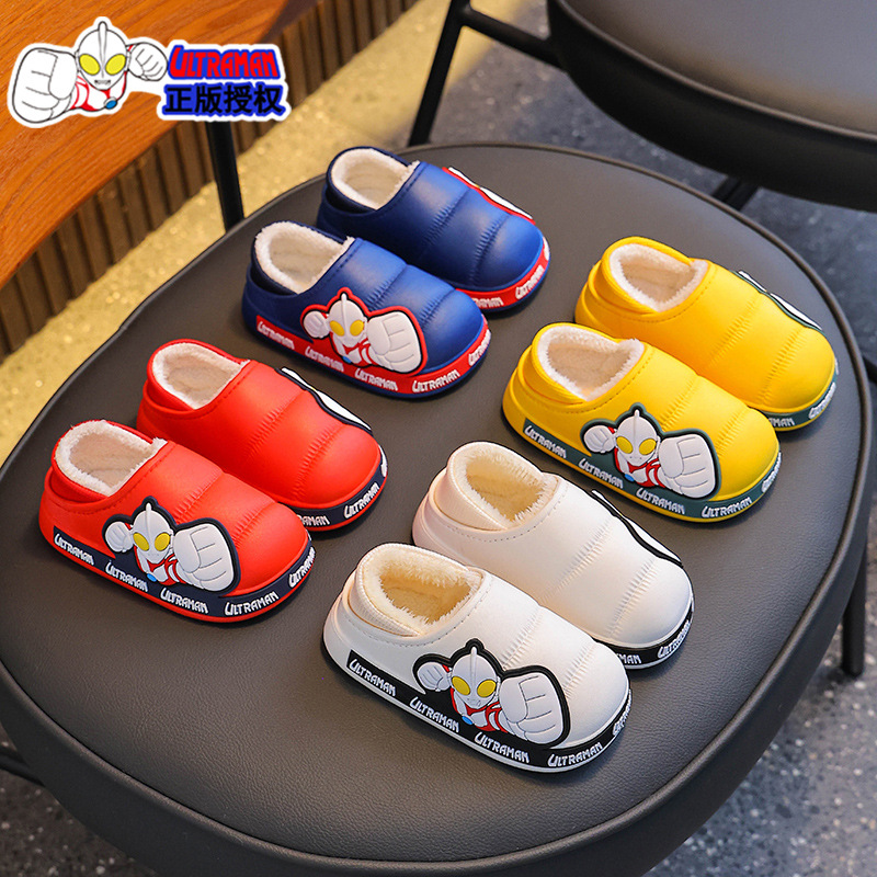 Altman zapatillas de algodón para niños de invierno para niños cálidos con cubierta de algodón impermeable para niños mayores zapatos de algodón de talón