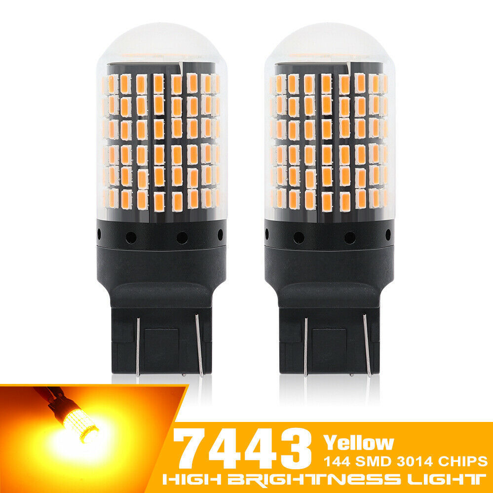 Nuevo automóvil LED luz de dirección 7443 T20 3014 144smd luz de freno de alto brillo decodificación anti-estroboscopia