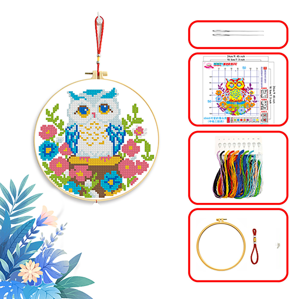 Colección de Búhos, Punto de Cruz de Dibujos Animados, Linda Decoración Pequeña para el Hogar, Kit de Materiales Hechos a Mano, Venta al por Mayor