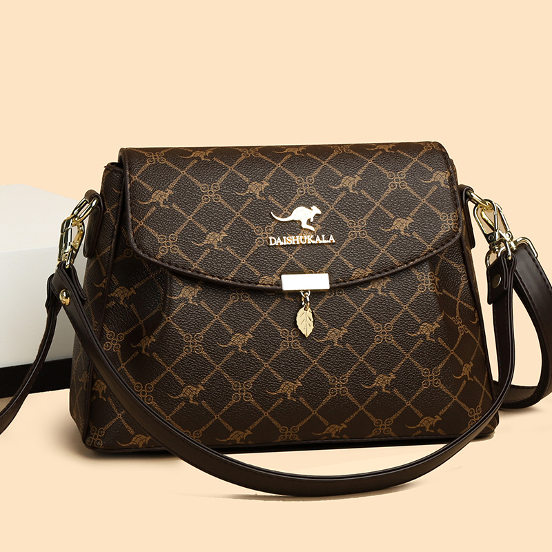 包包女包2025新款欧美时尚手提中年妈妈包百搭软皮女士印花斜挎包