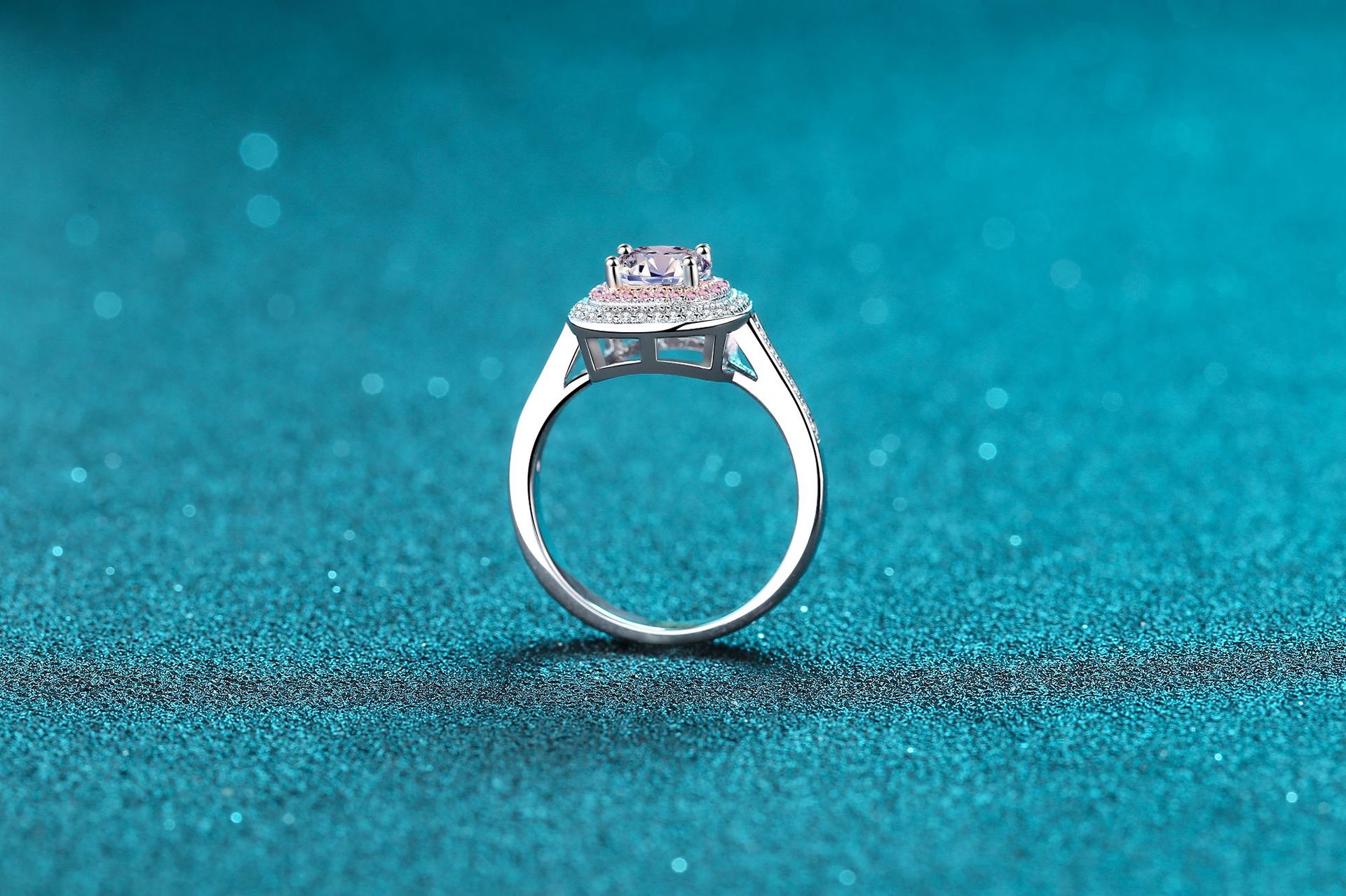 925 Sterling Silver Material 925 Sterling Silver Moissanite Zircon Square Rings