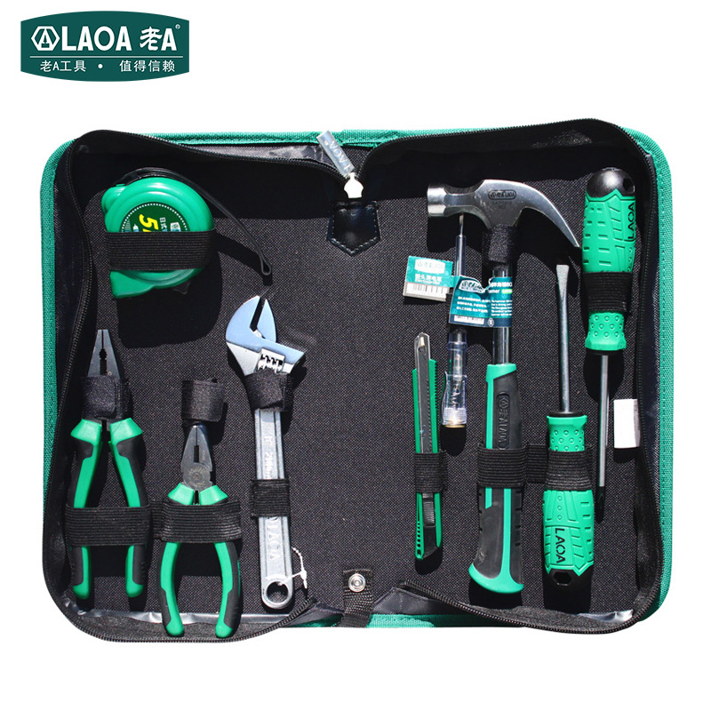 老A 9件家用工具套装 多功能五金电工包 手动工具组套 LA101809