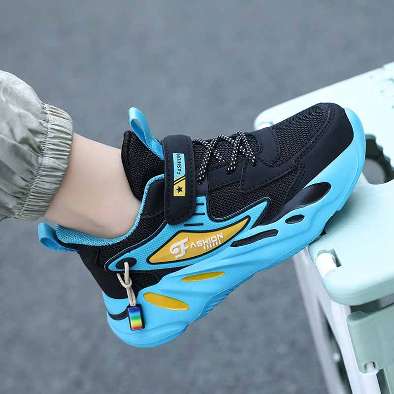 2024 otoño zapatos deportivos para niños malla transpirable, ligero y desodorante zapatos para correr para niños con cordones zapatos para niños con publicación mágica