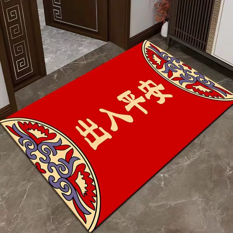 Коврик для входа New Year Baifu Tu в китайском стиле, противоскользящий, декоративный, размеры 40×60–80×120 см