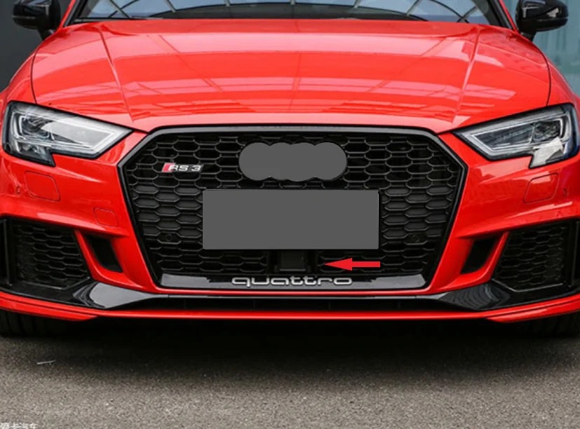 Suitable for Audi A3/S38V 2017 2018 2019 Mesh Grille Rs3 with Acc Hole Glossy Black Honeycomb