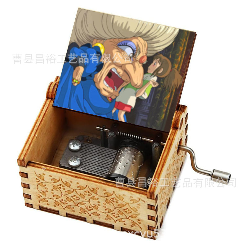 木製の手作りオルゴール創意カラープリント千と千尋のオルゴール木製の手を振ってオルゴールクロスボーダー専用です。