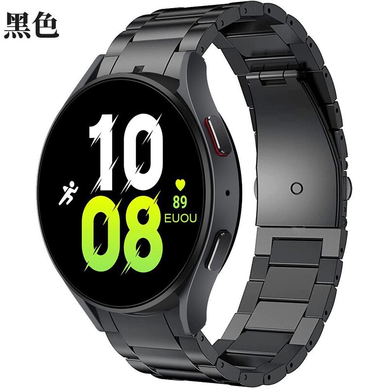 Suitable for Samsung Galaxywatch5/6/7 Three-Bead Stainless Steel Watch Strap with Curved Head and Metal Integrated Watch Strap 20mm