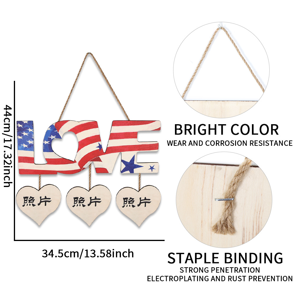 Letrero de madera del Día de la Independencia de Amazon, placa de madera con bandera estadounidense, decoración para fiestas americanas, letrero de bienvenida vintage para puerta, decoración colgante