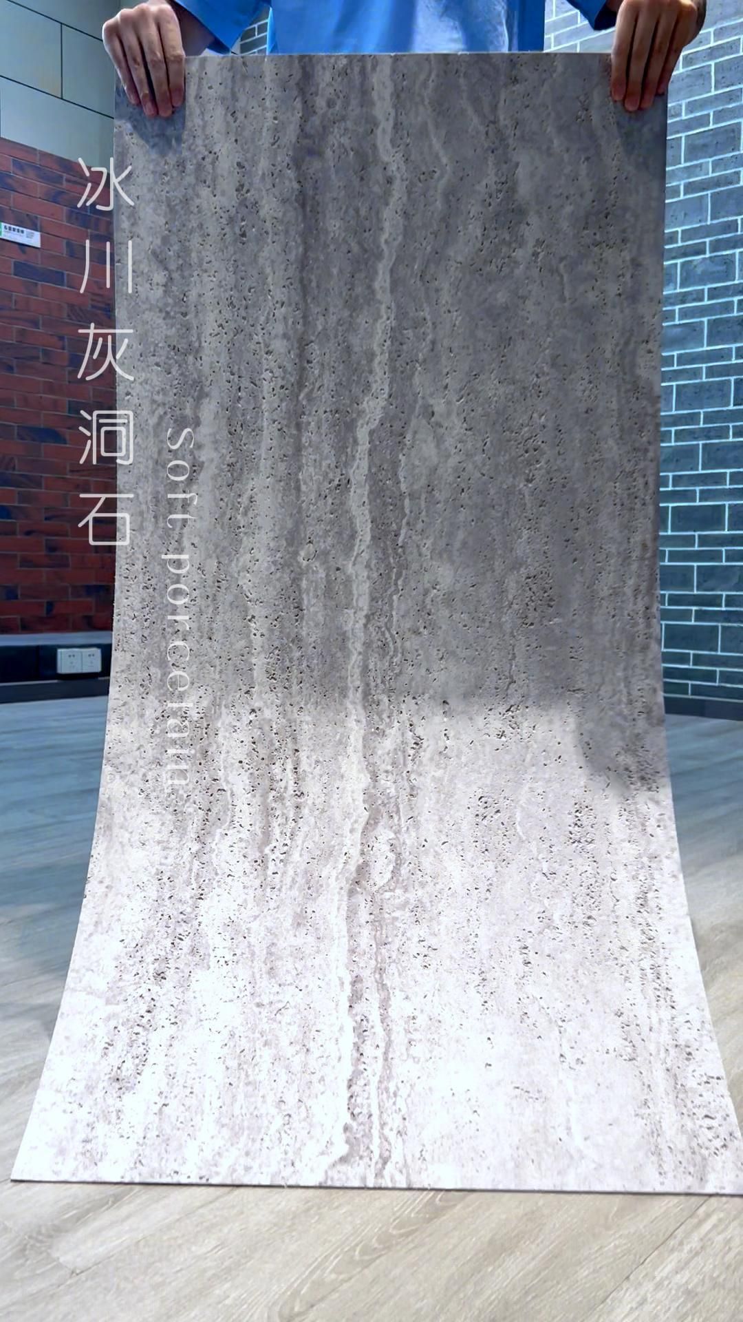 Porcelana suave Piedra flexible Tablero decorativo de travertino romano ligero Azulejos de exterior Tablero de pared de piedra Xingyue Panel decorativo de piedra de imitación