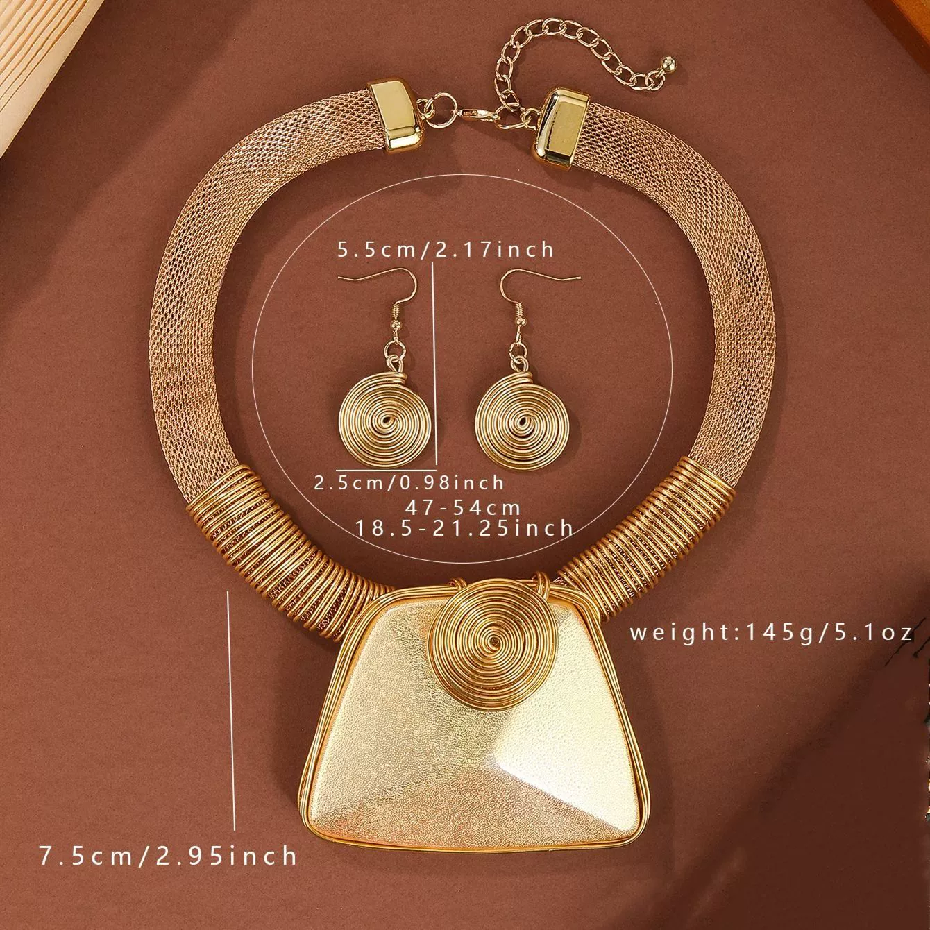 Pendant, necklace and earrings, set, accessory, European style