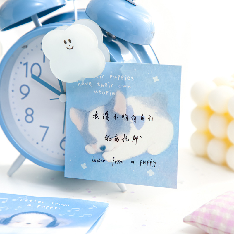 Mr. Paper Three Enjoy N Tie Stickers Serie de historias junto a la cama Ilustración original Notas del estudiante Mensaje Post-it