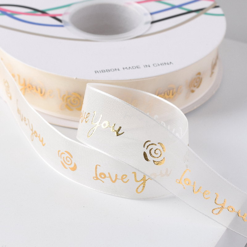 2,5 cm hilo de agua cinta dorada hilo de nieve pastel hornear embalaje cinta flor caja de regalo flejado cinta de embalaje