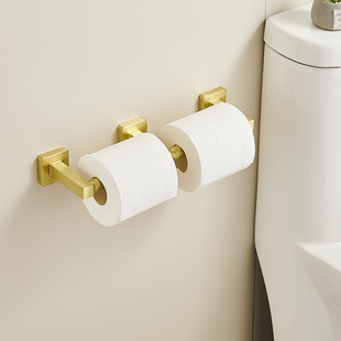 Black Paper Towel Holder Household Bathroom Roll Paper Holder Bathroom Hardware Pendant Can Be Used with Two Rolls of Toilet Paper Holder