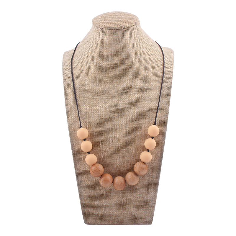 Nuevo bebé suministros silicona molar teether collar bebé teether palo masticable colgante collar