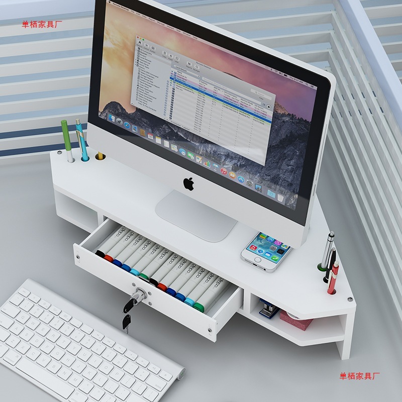 Corner Desk Monitor Rack Triangular Computer Elevated Rack Desktop Storage Box Screen Bracket Bracket