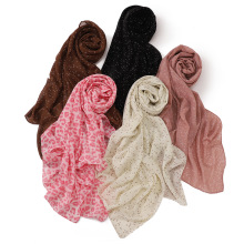 外贸小清新珍珠雪纺小点点印花透气柔软围巾碎花包头长巾243-247