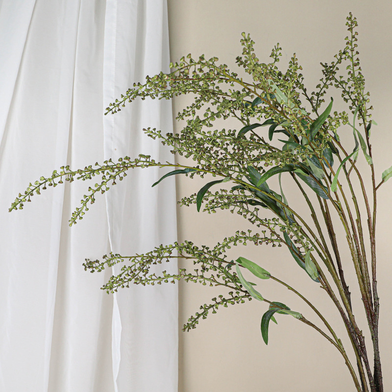 Artificial 3-Pronged Salted Fruit Rice, Acacia Fruit, Nordic Home Model Room Flower Arrangement Decoration, Overseas Wedding Artificial Flowers