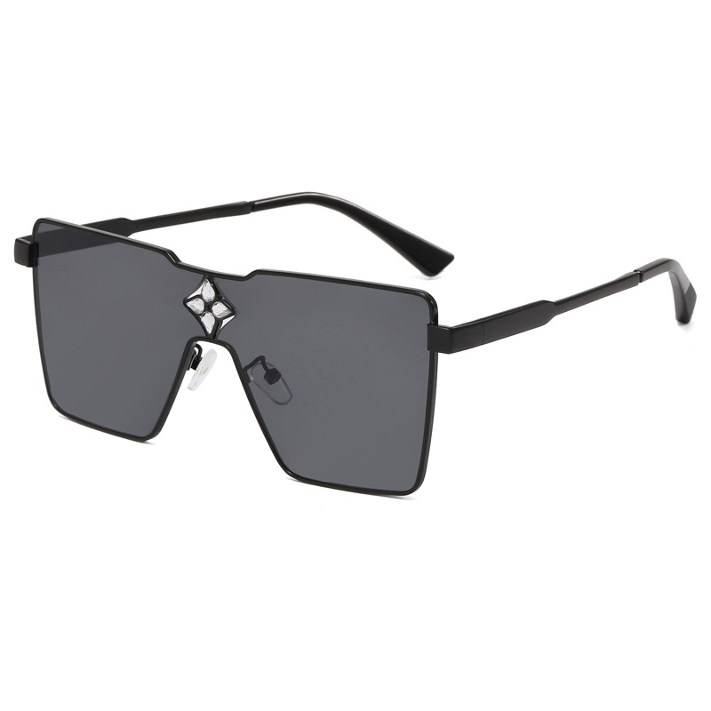 Ventas directas de fábrica nuevas gafas de sol cuadradas de metal transfronterizas europeas y americanas gafas de sol de Marco grande gafas de sol de moda de una pieza para mujer lote