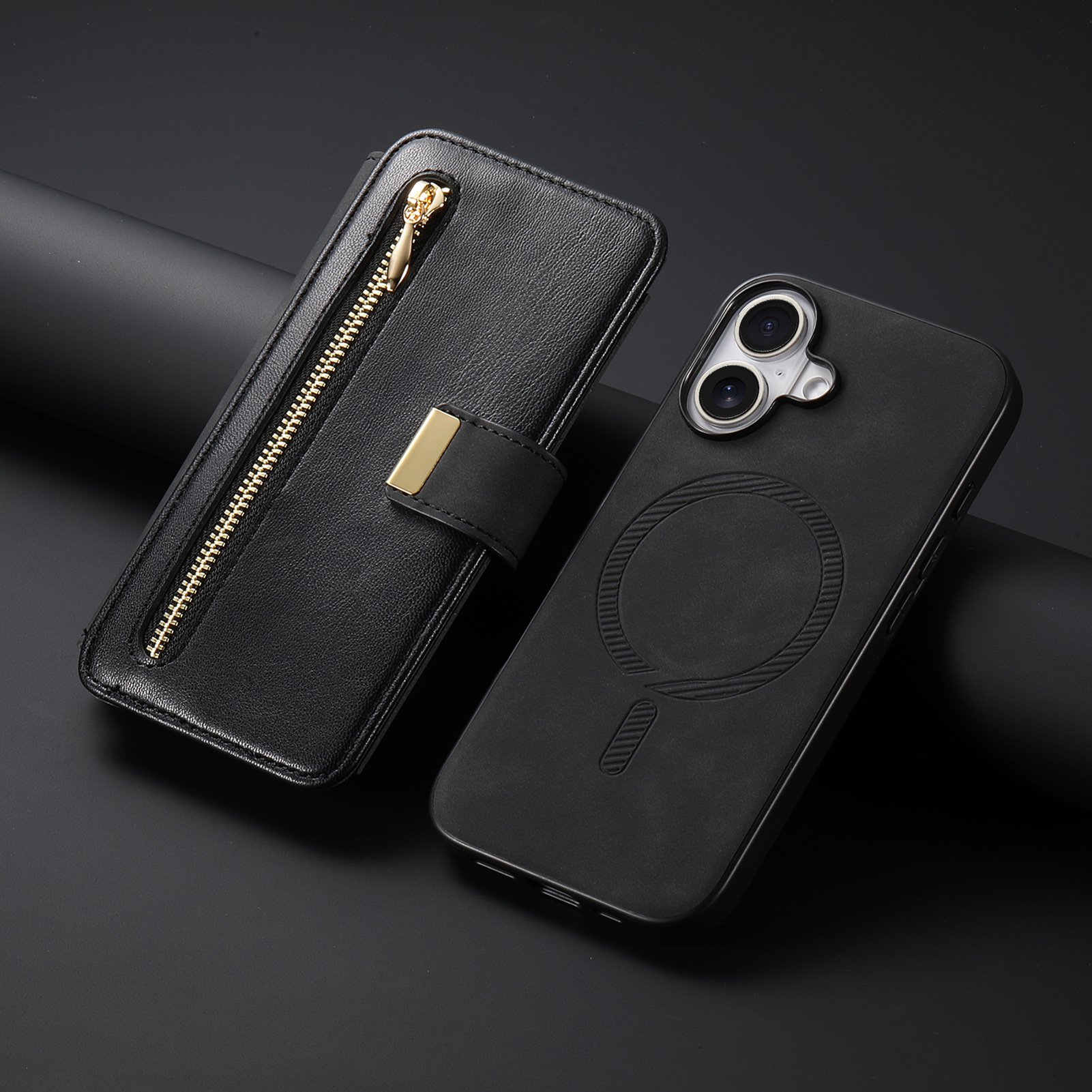 TechGlobe Cross-Border Magnetic Detachable Compatible With IPhone Quick Release 16 Flip Leather Case 15p_voghion.com