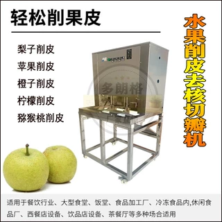 苹果捅核去皮切瓣设备双工位大产量橙子梨去核削皮开瓣机