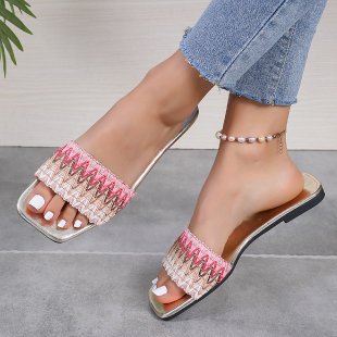 Women's Casual Color Block Open Toe Slides Slippers display picture 12