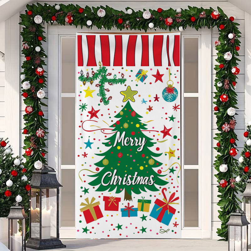 アマゾンクロスボーダー新型クリスマス怪傑門蓋祝日パーティーのドア貼り装飾雰囲気背景布メーカー直販|undefined