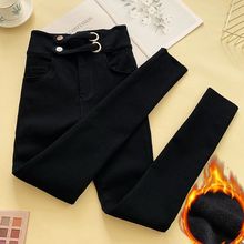 春秋紧身弹力加绒打底裤女外穿高腰显瘦紧身魔术小脚铅笔长裤