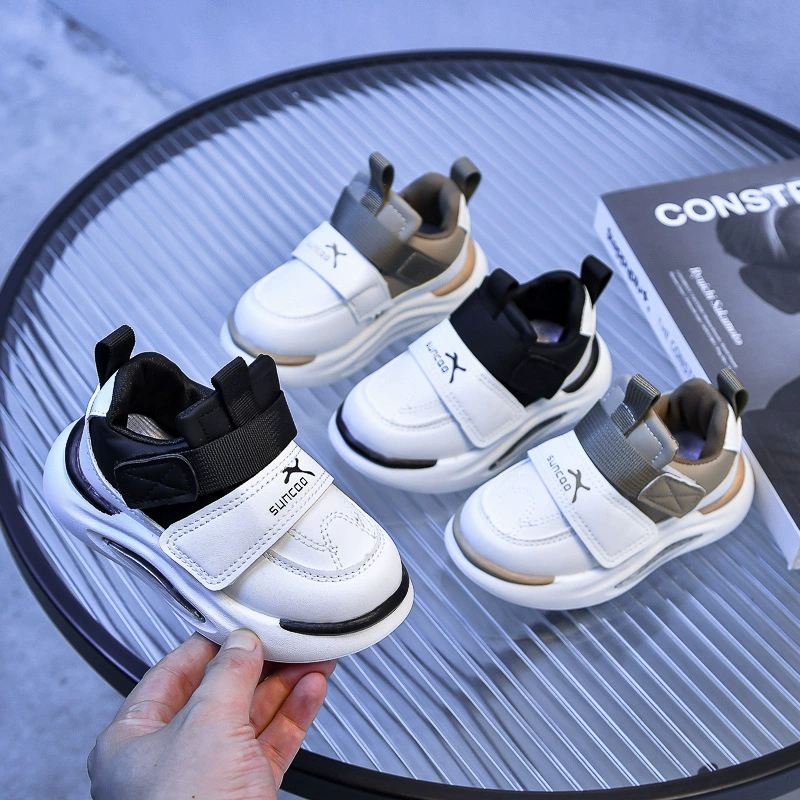 Children's sports shoes, footwear with velcro for leisure, sneakers for boys