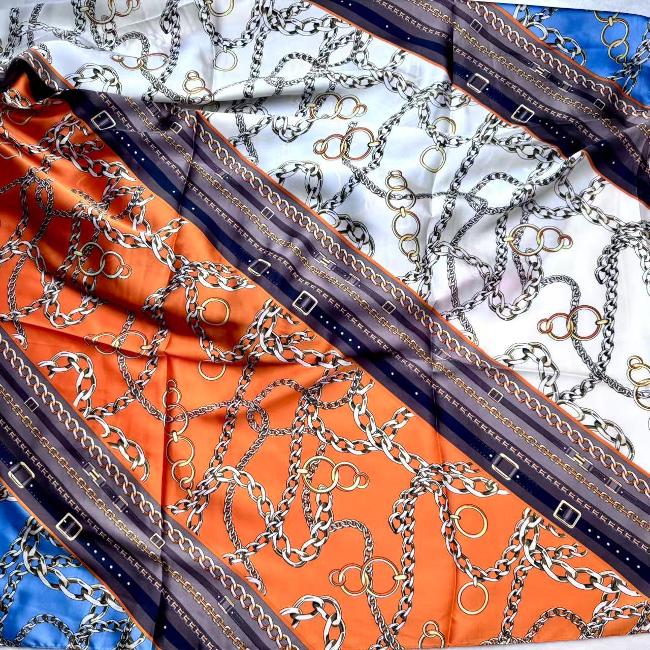 Cachecol de seda estampado feminino écharpe longa e leve_voghion.com