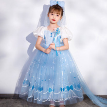 2025冰雪奇缘公主裙女童长裙儿童艾莎连衣裙爱莎裙子钢琴演出夏装