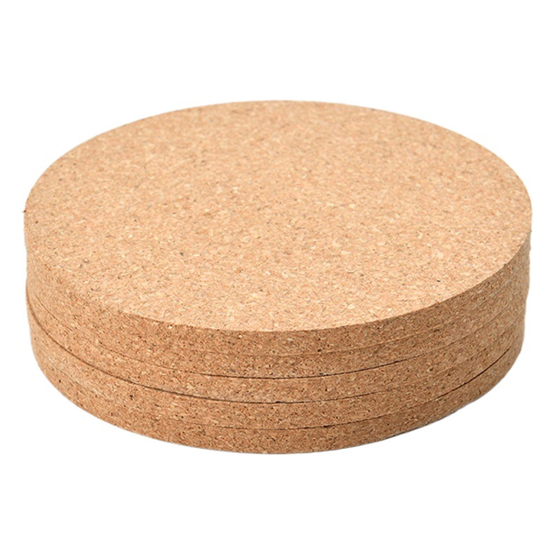 Round Cork Coaster Non-Slip Insulated Desk Coffee Table Coaster Simple Printable Pattern logo Coaster