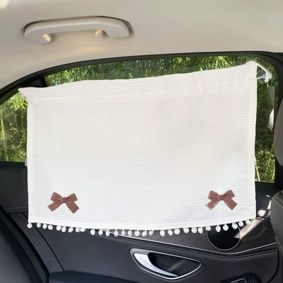 sun protection and heat insulation | Car curtains - suction-cups-2-bowknot-rear-window