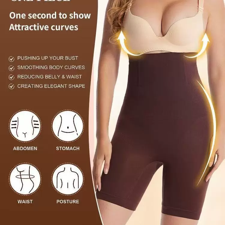 跨境平角高腰收腹内裤女士束腹提臀美体产后加大码显瘦安全塑身裤