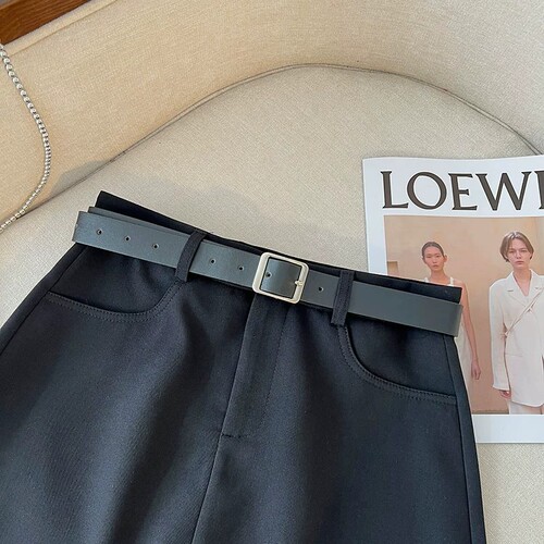 Lady's Summer 2025 New High-Waisted Slimming Matchy A-Line Grey Bumming Short Skirt