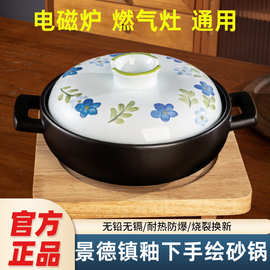 景德镇手绘砂锅电磁炉专用炖锅燃气灶通用煲汤家用明火火锅陶瓷煲