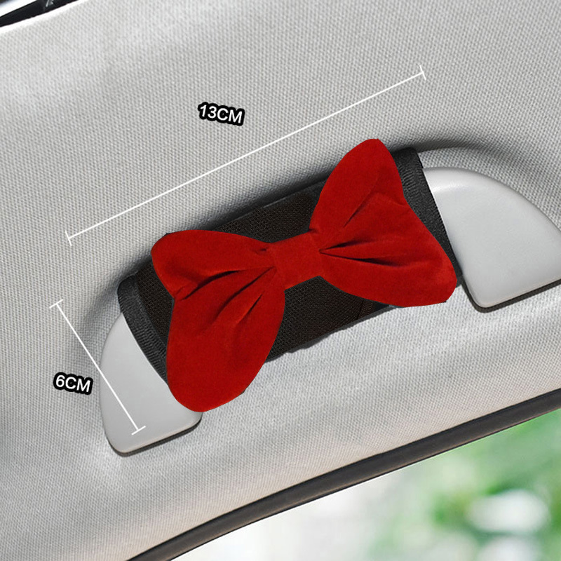 Tejido amor arco mango de automóvil guante de freno interior mango de puerta cubierta de protección mango de techo decoración
