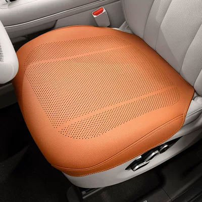 New full-cover car seat cushion made of perforated Nappa leather, high-end car seat pad, suitable for all seasons, front and rear seat cushion (Four Seasons Pad) - front-row-single-seat-cushion-hermes-orange-ultra-thin-full-cover-model-ultra-thin-and-breathable