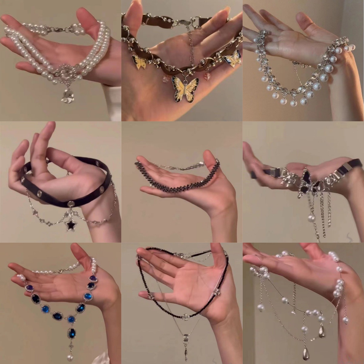 princess on the run super flash zircon butterfly double-layer pearl necklace fall/winter light luxury minority 2024 gentle