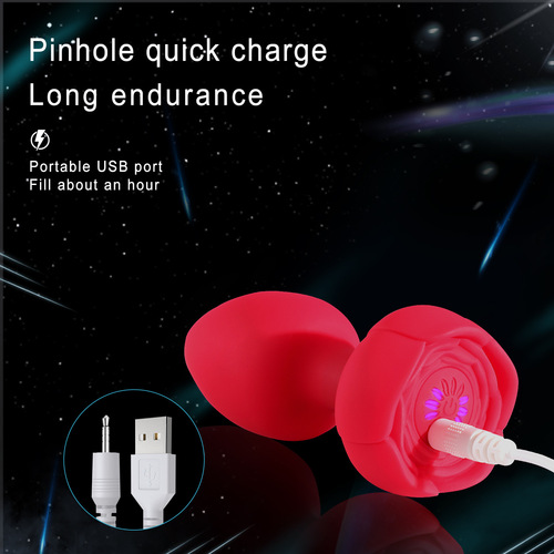 Masturbator back garden rose with light luminous silicone anal plug wireless remote control electric vibration adult products for men and women