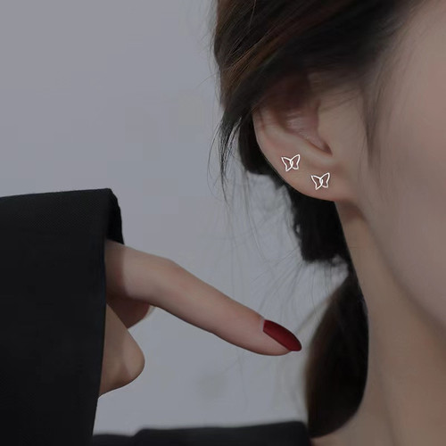 s925 silver needle earrings for women summer niche temperament butterfly cold style  new trendy sweet earrings earrings